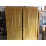 PAIR OF LARGE PITCH PINE DOORS