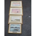 FOUR VARIOUS WATERCOLOURS DEPICTING WIRRAL AND MERSEY SCENES,