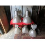 SET OF SEVEN VARIOUS INDUSTRIAL LIGHTS POSSIBLY FROM STAGE ONE A/F