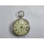 HALLMARKED SILVER POCKET WATCH BY RUSSELL, LIVERPOOL,