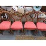 SET OF FOUR CROWN BACK CHAIRS