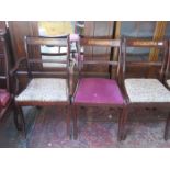 SET OF EIGHT (SIX AND TWO) REPRODUCTION DINING CHAIRS