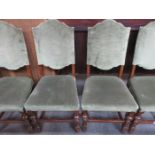 SET OF FOUR UPHOLSTERED DINING CHAIRS