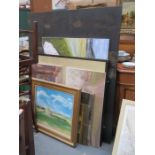 LARGE QUANTITY OF FRAMED AND UNFRAMED CANVAS PICTURES AND SHOP SIGNS