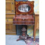 GOOD QUALITY INLAID MAHOGANY SEWING/VANITY TABLE,