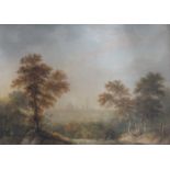 FRAMED WATERCOLOUR DEPICTING A WOODLAND SCENE, OXFORD, UNSIGNED,