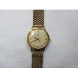 9ct GOLD ROLEX GENTS WRISTWATCH ON 9ct GOLD STRAP