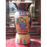 LARGE PAINTED TOURIST VASE,