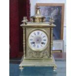 BRASS FRENCH STYLE CASED BRACKET CLOCK