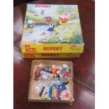 TWO FIFTY PIECE JIGSAW PUZZLES AND FIGURES, BADGES AND PINS, ETC.