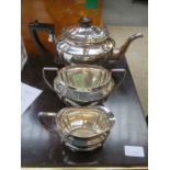 THREE PIECE SILVER PLATED TEASET