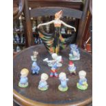 PARCEL OF VARIOUS WADE FIGURES INCLUDING ART DECO LADY (AT FAULT), MABEL LUCIE ATWELL,