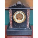 DECORATIVE BLACK SLATE MANTLE CLOCK