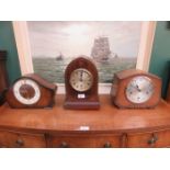 THREE VARIOUS MANTEL CLOCKS