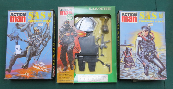 THREE BOXED ACTION MAN OUTFITS INCLUDING S.A.