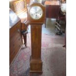 MAHOGANY CASED GRANDMOTHER CLOCK BY MCRATH BROS,