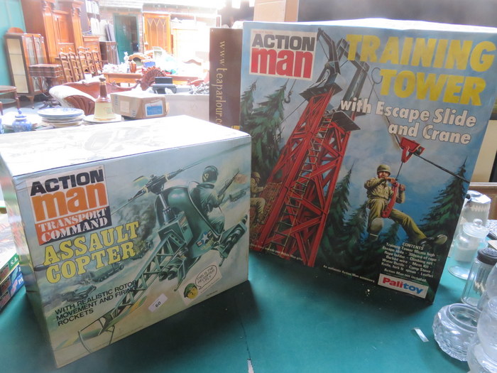 BOXED ACTION MAN ASSAULT COPTER & TRAINING TOWER