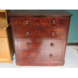 MAHOGANY TWO OVER THREE CHEST OF DRAWERS