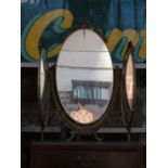 GILT METAL THREE FOLD DRESSING MIRROR