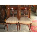 PAIR OF VICTORIAN MAHOGANY UPHOLSTERED DINING CHAIRS