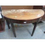 ANTIQUE MAHOGANY HALF MOON TABLE