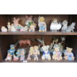 PARCEL OF VARIOUS CERAMIC ANIMALS AND TEDDY BEARS INCLUDING BESWICK, ROYAL DOULTON AND WADE, ETC.