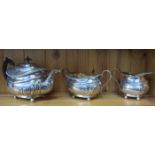 THREE PIECE HALLMARKED SILVER TEA SET BY ELKINGTON & CO,