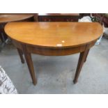 ANTIQUE MAHOGANY HALF MOON TABLE