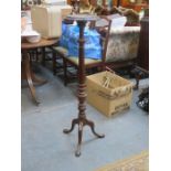 MAHOGANY TORCHERE STAND ON TRIPOD SUPPORTS