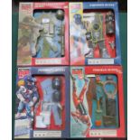 FOUR CARDED ACTION MAN OUTFITS INCLUDING BRITISH INFANTRYMAN