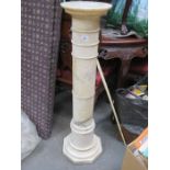 MARBLE EFFECT TORCHERE STAND