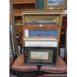 VICTORIAN AND OTHER WATERCOLOURS AND OAK PANELLED WALL MIRROR