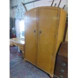 BIRDS EYE MAPLE COLOURED TWO DOOR WARDROBE WITH DRESSING TABLE TO ACCORD