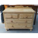 STRIPPED PINE TWO OVER TWO CHEST OF DRAWERS