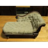 VICTORIAN UPHOLSTERED APPRENTICE CHAISE LONGUE