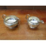 HALLMARKED SILVER MILK JUG AND MATCHING SUGAR BOWL BY WALKER & HALL,