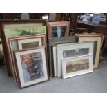 LARGE QUANTITY OF VARIOUS PICTURES AND PRINTS, WATERCOLOURS, ETC.