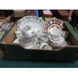 BOX LOT OF SUNDRY CERAMICS INCLUDING WEDGWOOD ETC