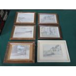 SIX VARIOUS SMALL FRAMED PICTURES BY E A S AGNEW