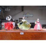 THREE ROYAL DOULTON GLAZED CERAMIC FIGURES