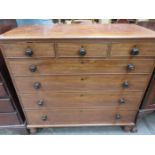 VICTORIAN MAHOGANY THREE OVER FOUR CHEST OF DRAWERS