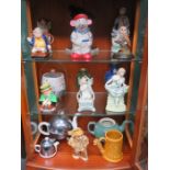 TWO JAPANESE CLOISONNE VASES AND VARIOUS TOBY JUGS,