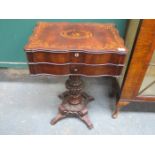 GOOD QUALITY INLAID MAHOGANY SEWING/VANITY TABLE,