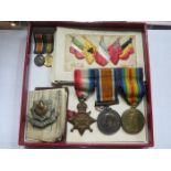 WORLD WAR I TRIO TO 25755 PTE H FLOOD CHESHIRE REGIMENT,