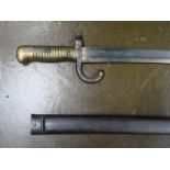 MILITARY RIFLE BAYONET, INSCRIBED TO BLADE,