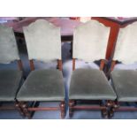 SET OF FOUR UPHOLSTERED DINING CHAIRS