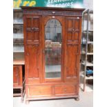 OAK SINGLE DOOR MIRROR FRONTED WARDROBE