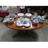 PARCEL OF VARIOUS BLUE AND WHITE CHINA PLUS CERAMICS AND TEAWARE, ETC.