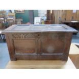 VICTORIAN OAK PANELLED SMALL BLANKET CHEST/COFFER