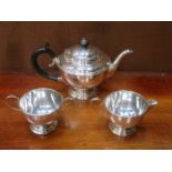 HALLMARKED SILVER THREE PIECE TEA SET,